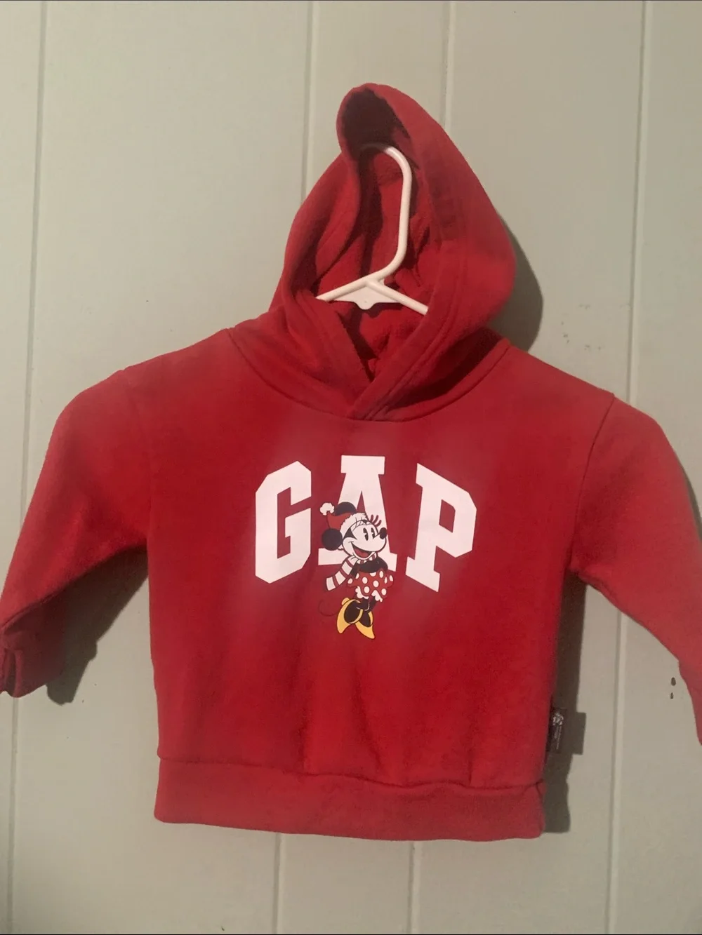 GAP Red Kids Hooded Sweatshirt with Minnie Mouse Graphic